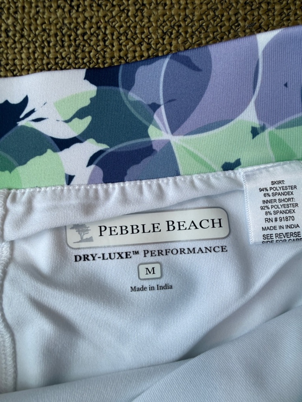 *Pebble Beach Golf Set Lavender Green Blue Sleeveless Polo Floral Skort Medium - Picture 6 of 10